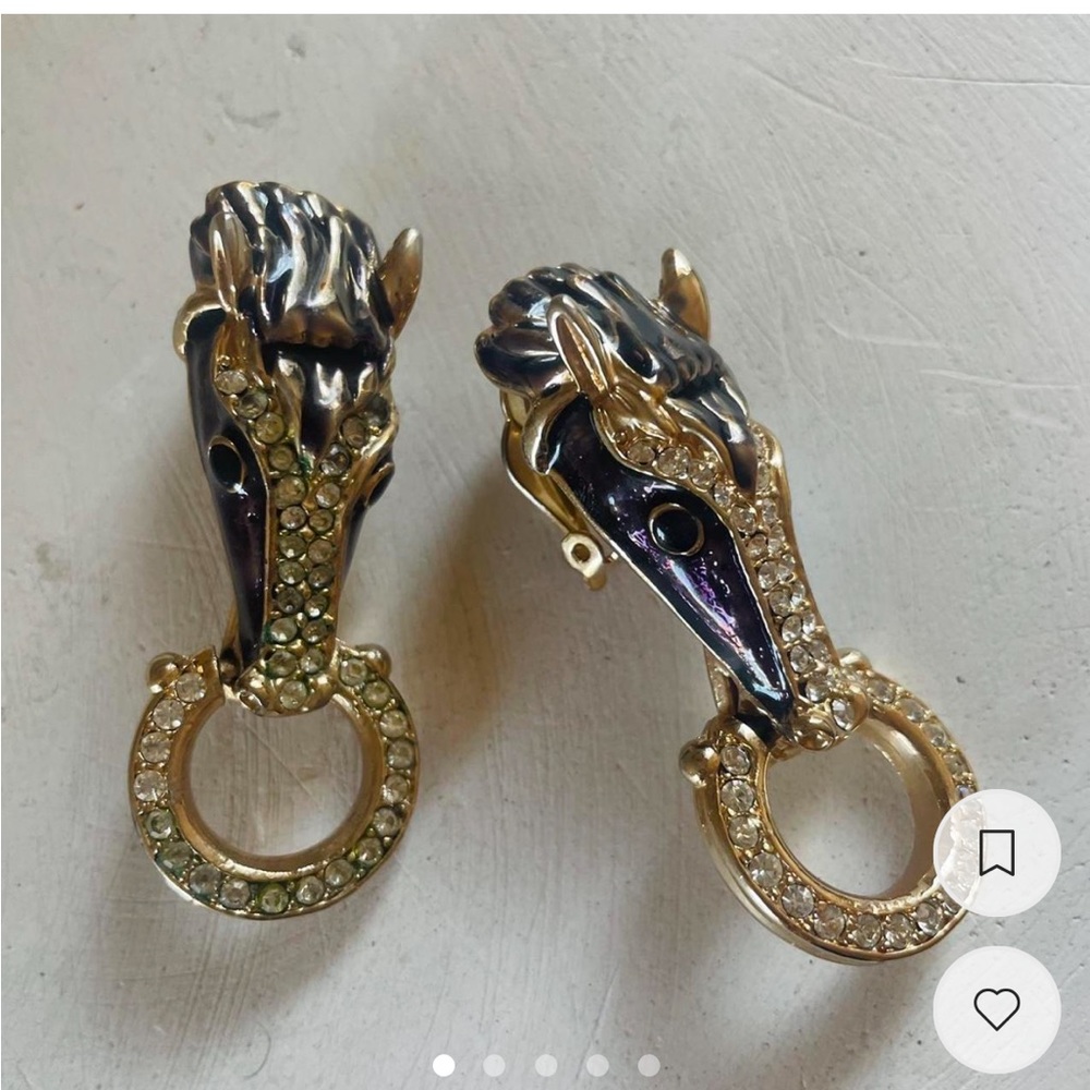 Gaudy Statement Horse Earrings